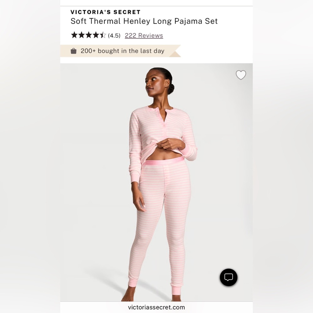 New Victoria's Secret Pink Striped Pajama Set